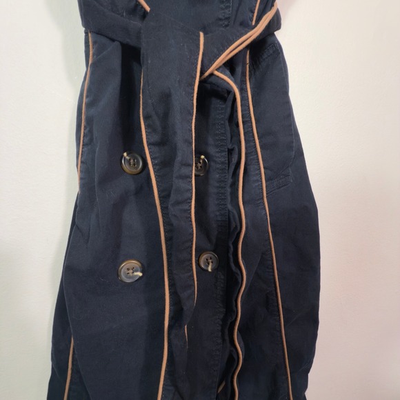 Maeve Anthropologie Dress Womens Size 4 Black Tan Trim Sleeveless Button Belted - Picture 6 of 10